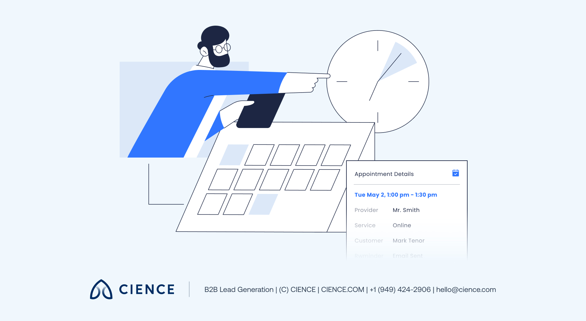 Appointment scheduling app dashboard showing calendar availability and online booking interface